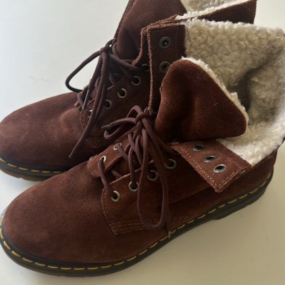 DR MARTENS Serena Womens Hi Brown Suede Lace-up Ankle Boots - Picture 4 of 10